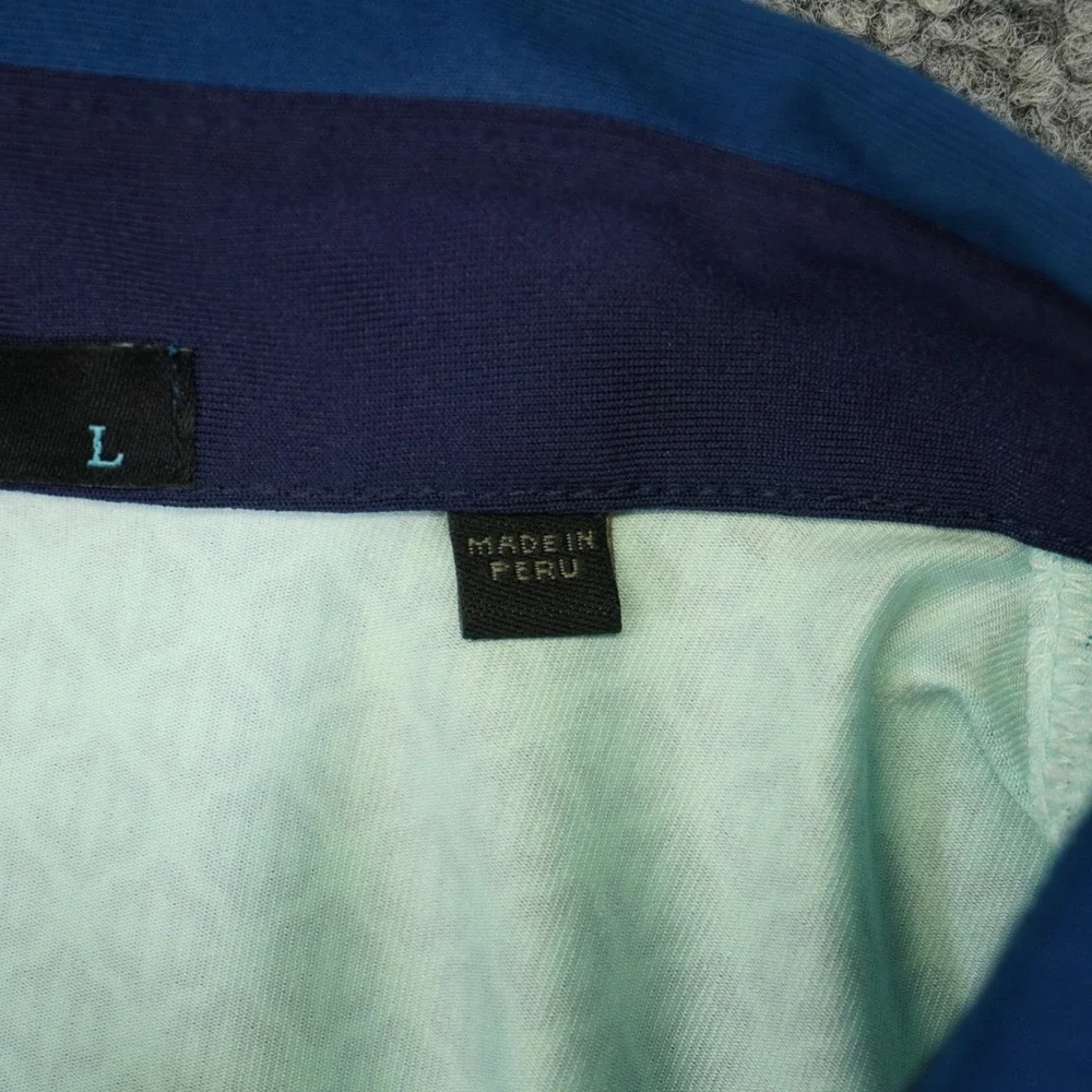 Greyson Golf Polo Mens Large Knickerbocker Country Club Blue Geometric Shirt